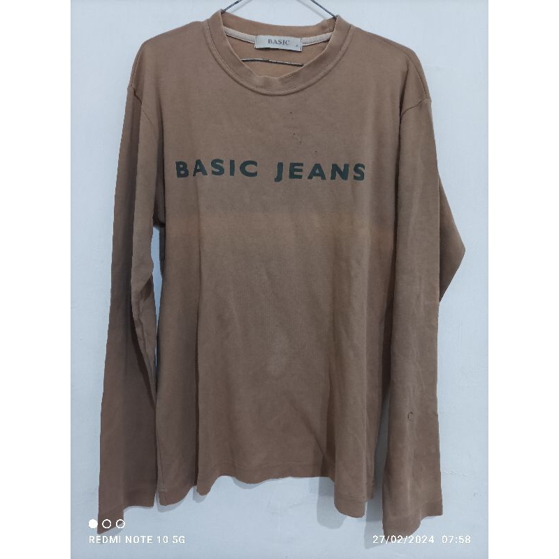 kaos lengan panjang basic jeans