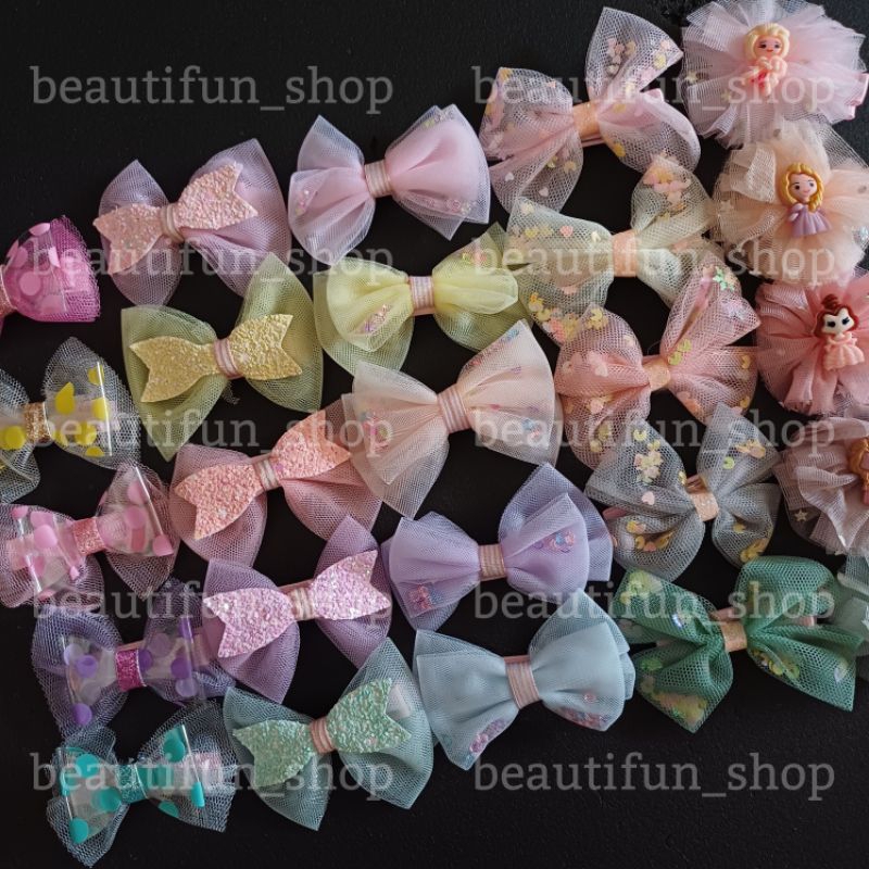 Jepit rambut anak perempuan korea motif pita | pita rambut anak perempuan | jepit rambut korea anak 