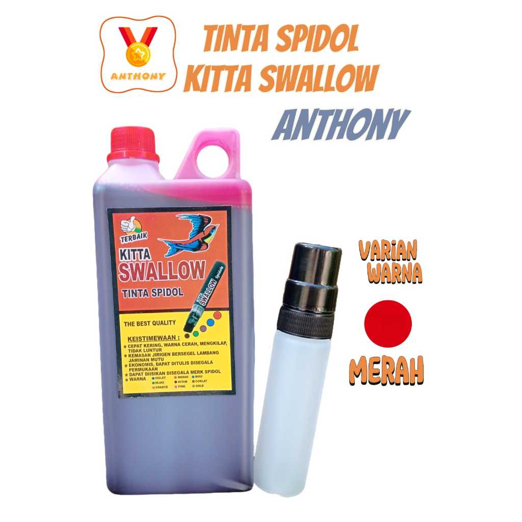 

ANTHONY Tinta Spidol Kitta Swallow MERAH Permanen