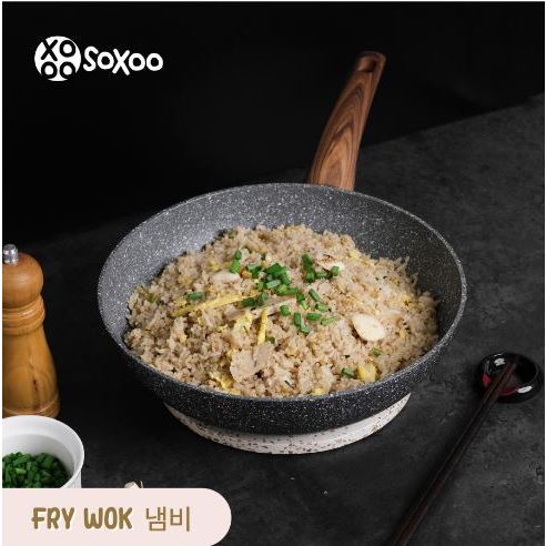 SoXoo Cookware | Fry wok | Marble Anti Lengket - 20 cm