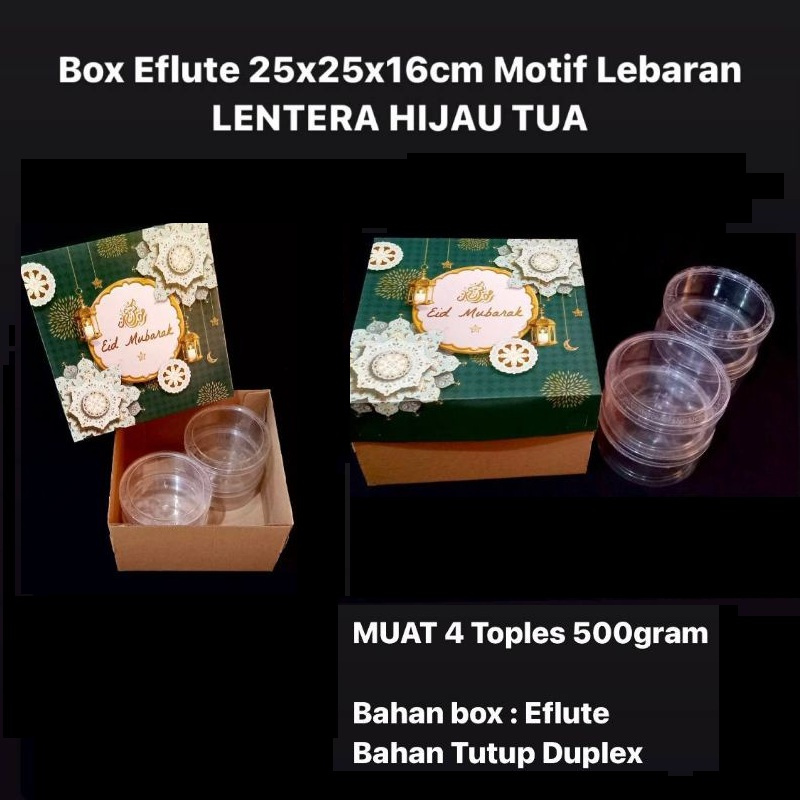 

(3 pcs) kardus kue idul fitri 25x25x16 cm box 4 toples kuker 500 gram dus hampers eid mubarok