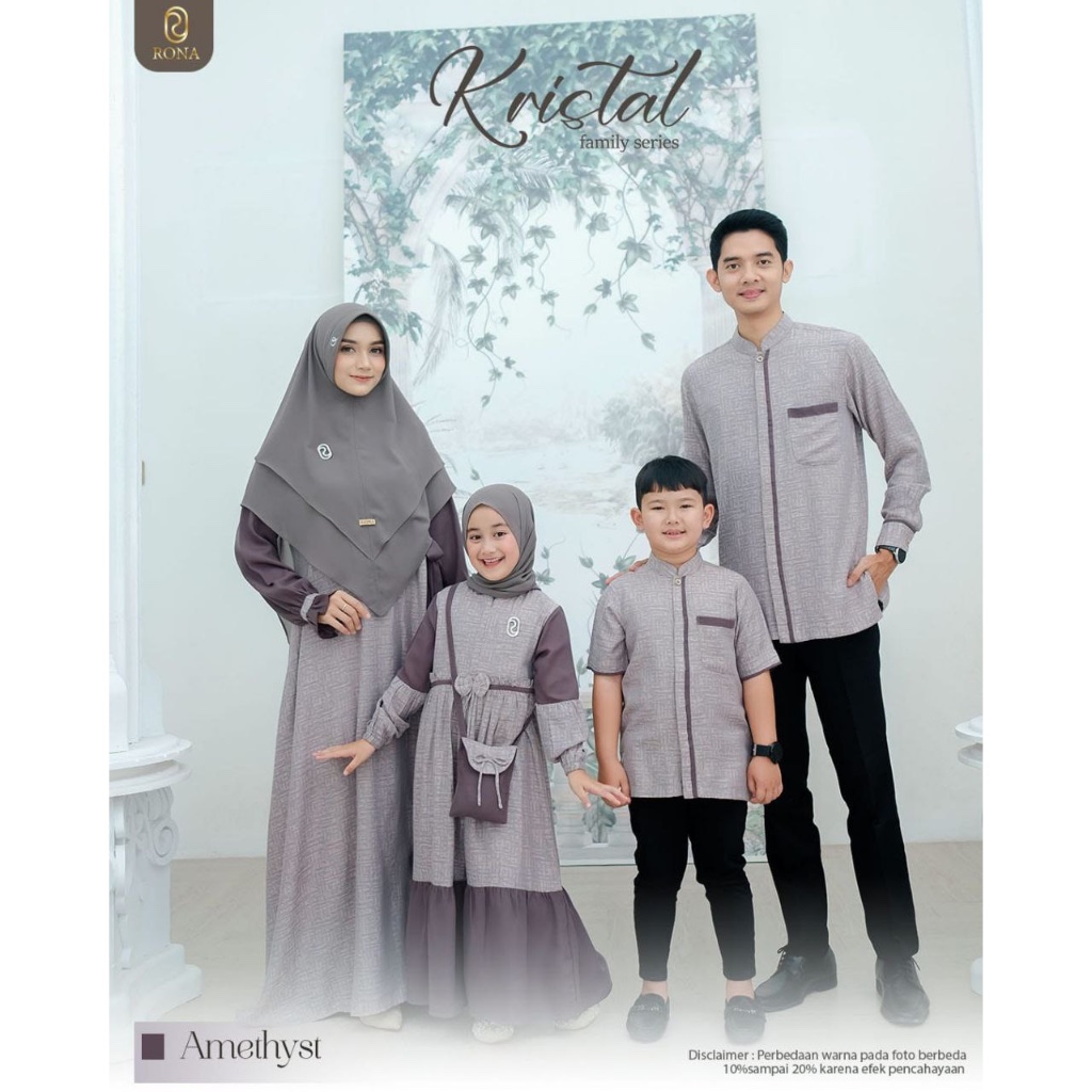 SARIMBIT KRISTAL ORI BY RONA HIJAB FAMILY SERIES SERAGAM LEBARAN