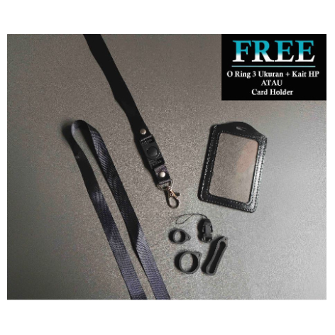 

Lanyard Hitam Polos 1,5cm - Gantungan HP Id Card Nametag Hitam Polos