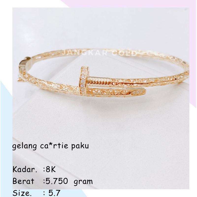 GELANG EMAS CRT PAKU 8K 5.750GR MOTIF.. /KARTI