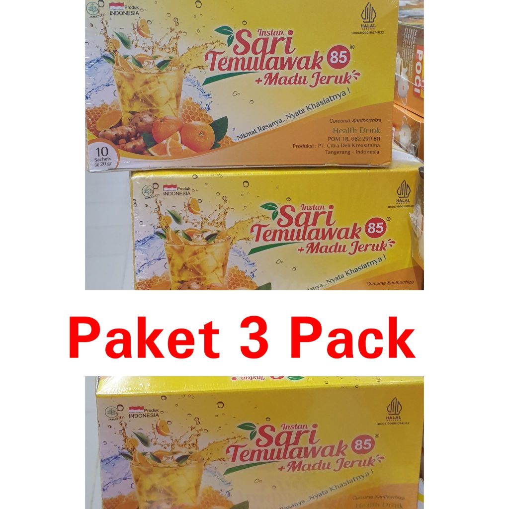 

Paket isi 3 - Deli 85 Sari Temulawak Instan Madu Jeruk 10 Sachets