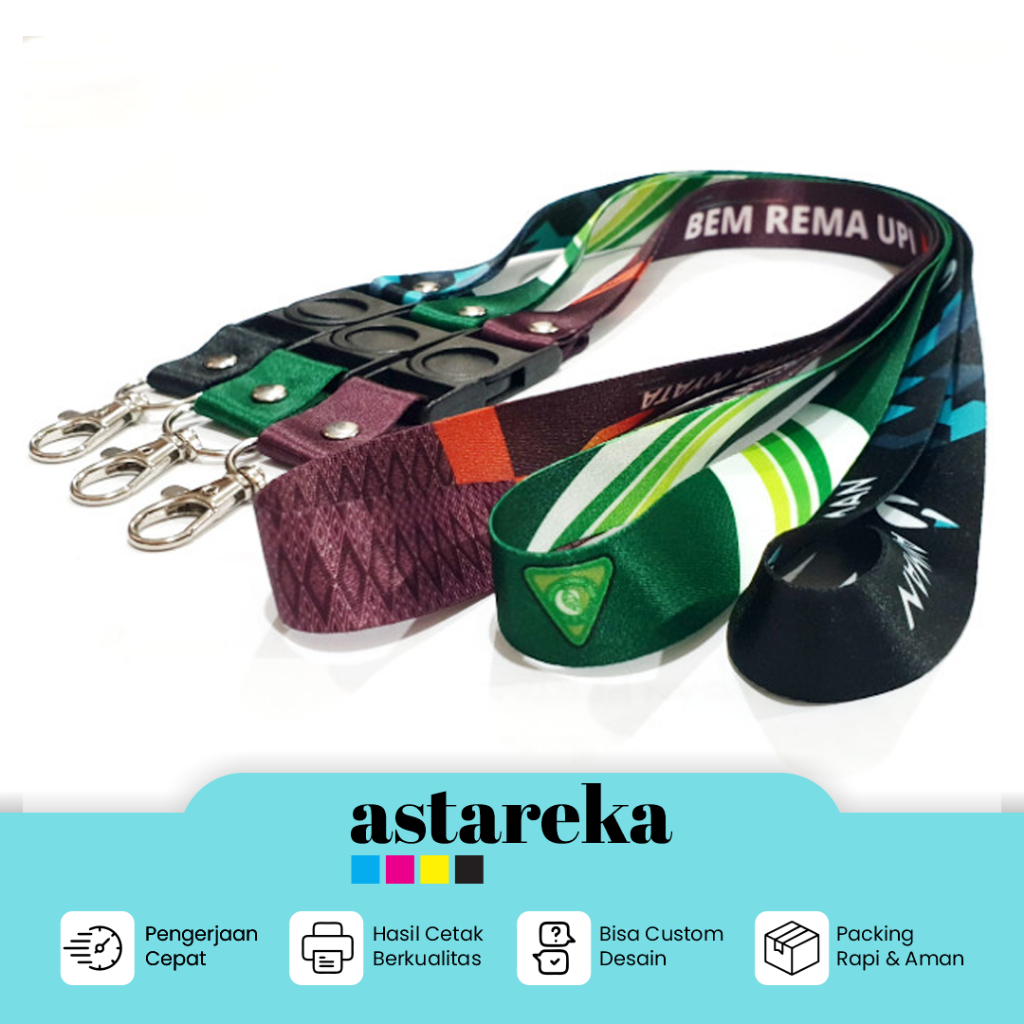 

(BISA SATUAN) CUSTOM TALI LANYARD ID CARD / CETAK TALI LANYARD PRINTING 2 SISI FULL COLOR