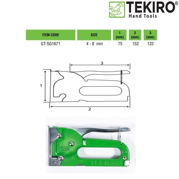 

Staple Gun Tacker Tembakan Staples Standar 4-8 mm TEKIRO hekter tembak