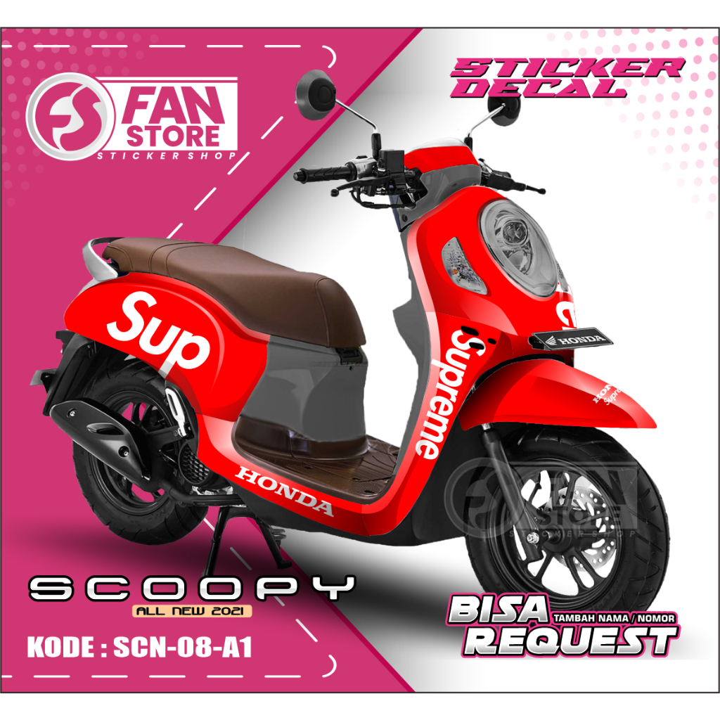 DECAL STIKER SCOOPY 2021 - Scoopy 2021 Full Body Dekal Motor - Sticker Motor - KODE SCN