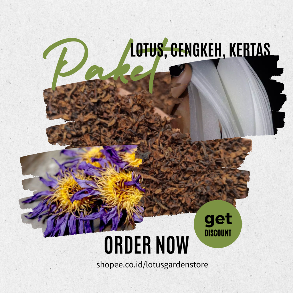 

PAKET HEMAT LOTUS CENGKEH KERTAS LILIT / VARIAN LOTUS KERING CENGKEH RAJANG CENGKEH UTUH