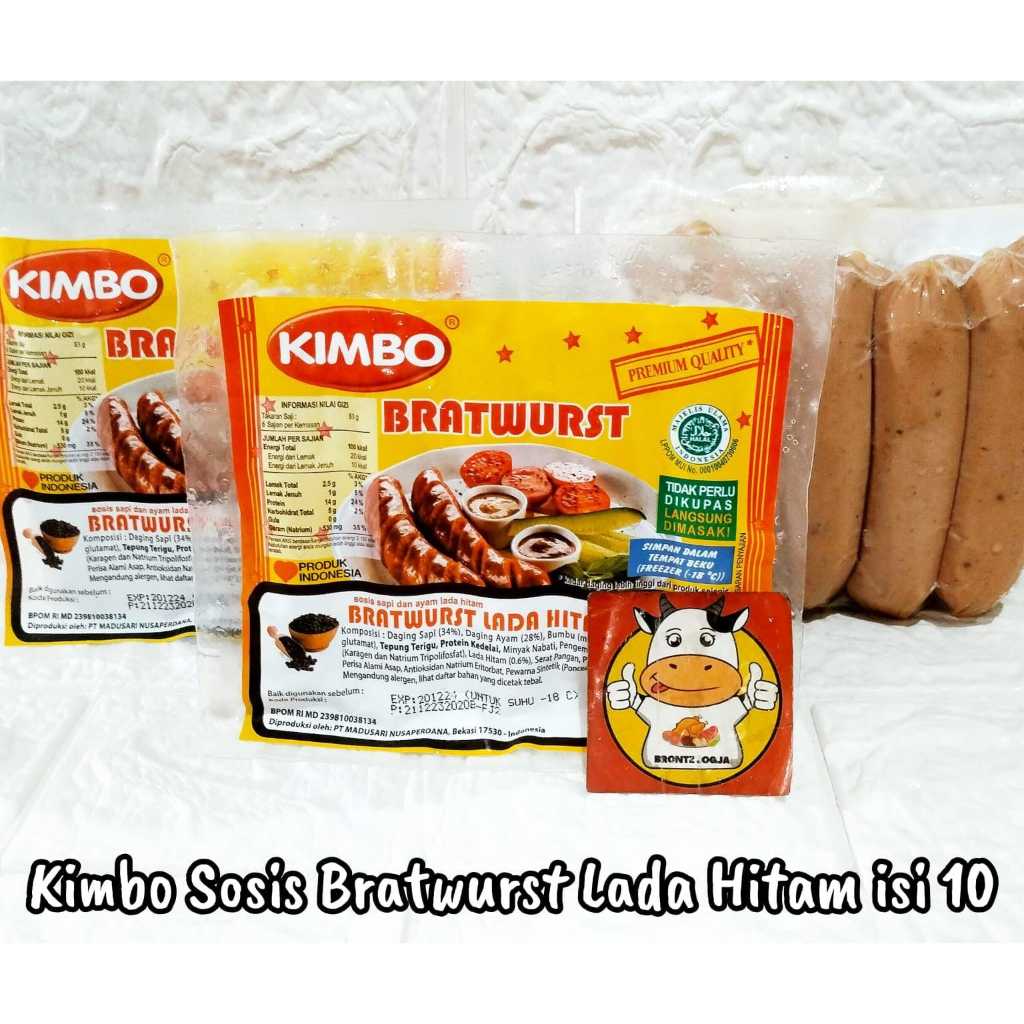 

KIMBO SOSIS BRATWURST LADA HITAM ISI 10 SOSIS SAPI DAN AYAM - DISASS JOGJA