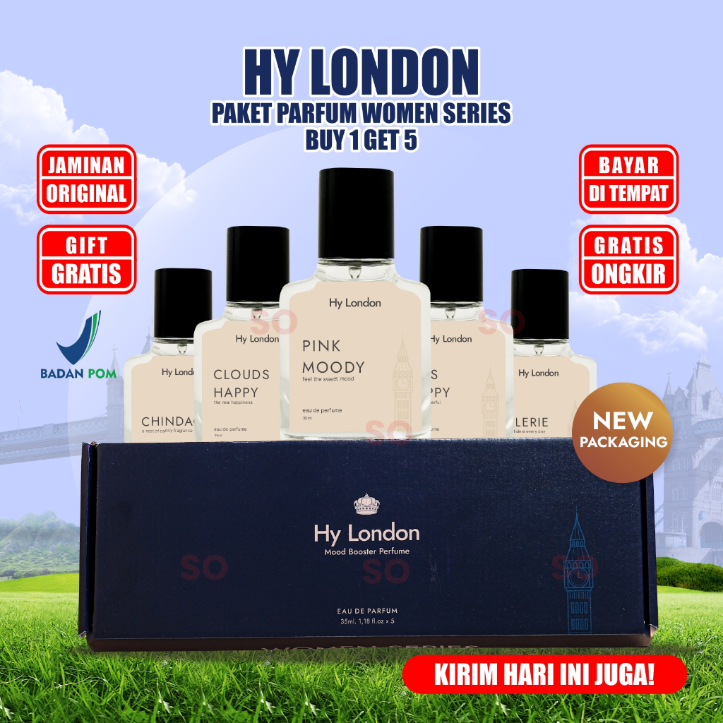 Hy London Eau De Parfume 35ml | Package Exclusive BOX isi 5pcs BPOM Original by Hy London