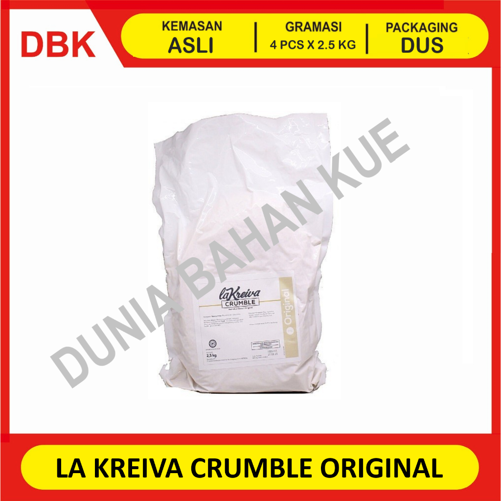 

LA KREIVA CRUMBLE FINE TOPPING ORIGINAL 2.5 KG - 1 DUS 4 PCS