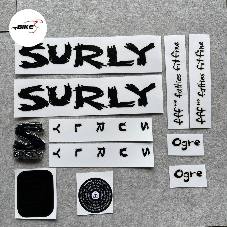 SURLY Ogre decal set with head badge - sticker sepeda surly