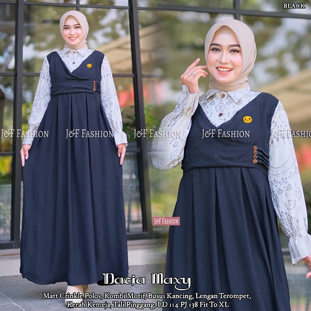 Gamis Remaja Wanita Dewasa Kekinian Gamis Terbaru Wanita Motif Batik Original Kombinasi Polos Dijahi