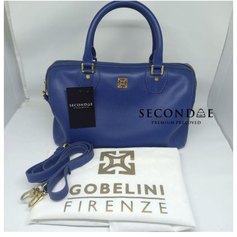 tas gobelini firenze navy preloved like new original