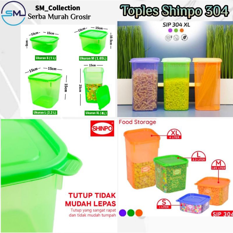 Toples Plastik/Toples Snack/Toples Kerupuk/Toples Shinpo 304