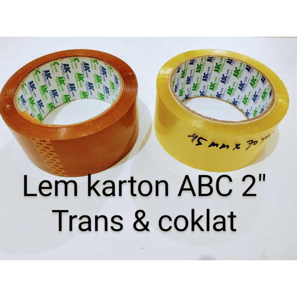 

Lakban Isolasi Lem Selotip Karton ABC 2 Inci warna Coklat & Transparant