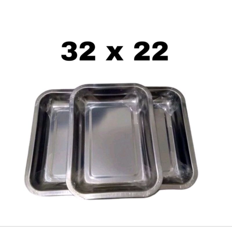 Talam stainless Tebal Service Tray Nampan Petak Cantik murah