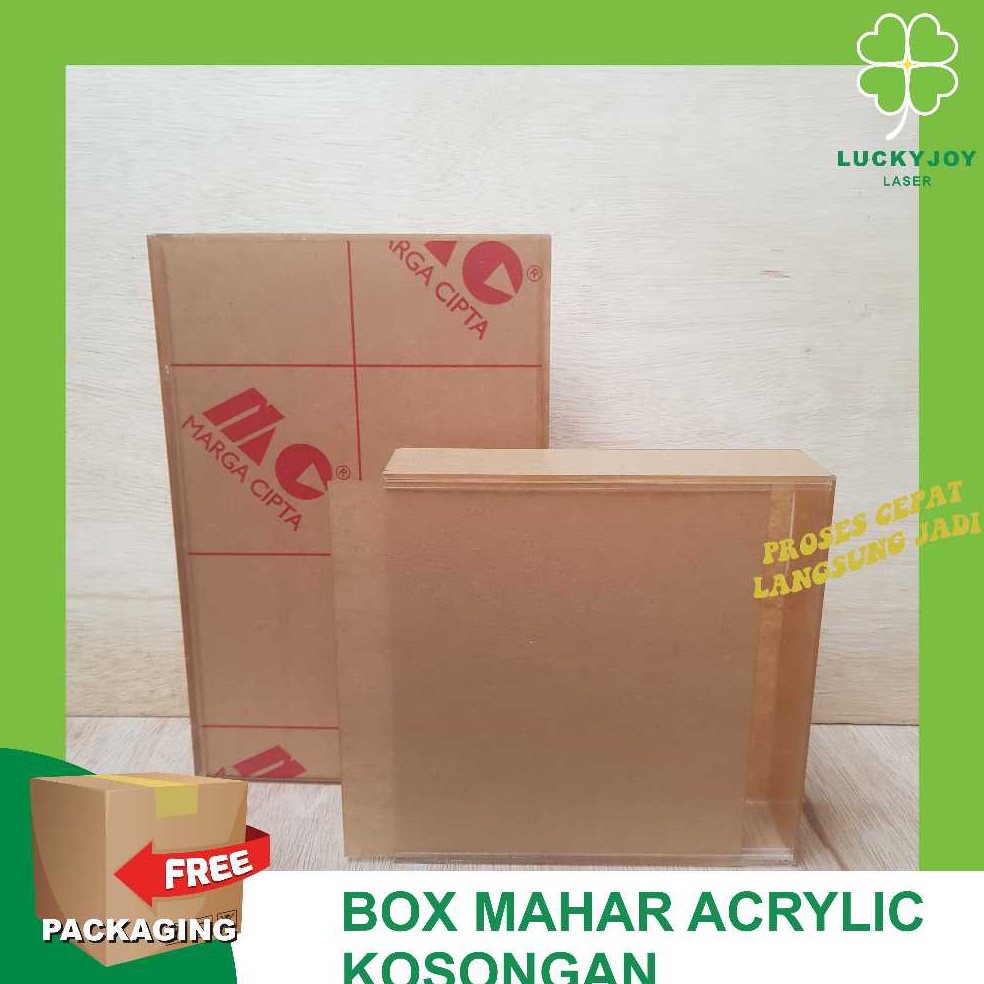 ART L18K KOTAK MAHAR AKRILIK PERNIKAHAN KOSONGAN  BOX ACRYLIC SESERAHAN SLIDING GIFT KADO  Frame Bin