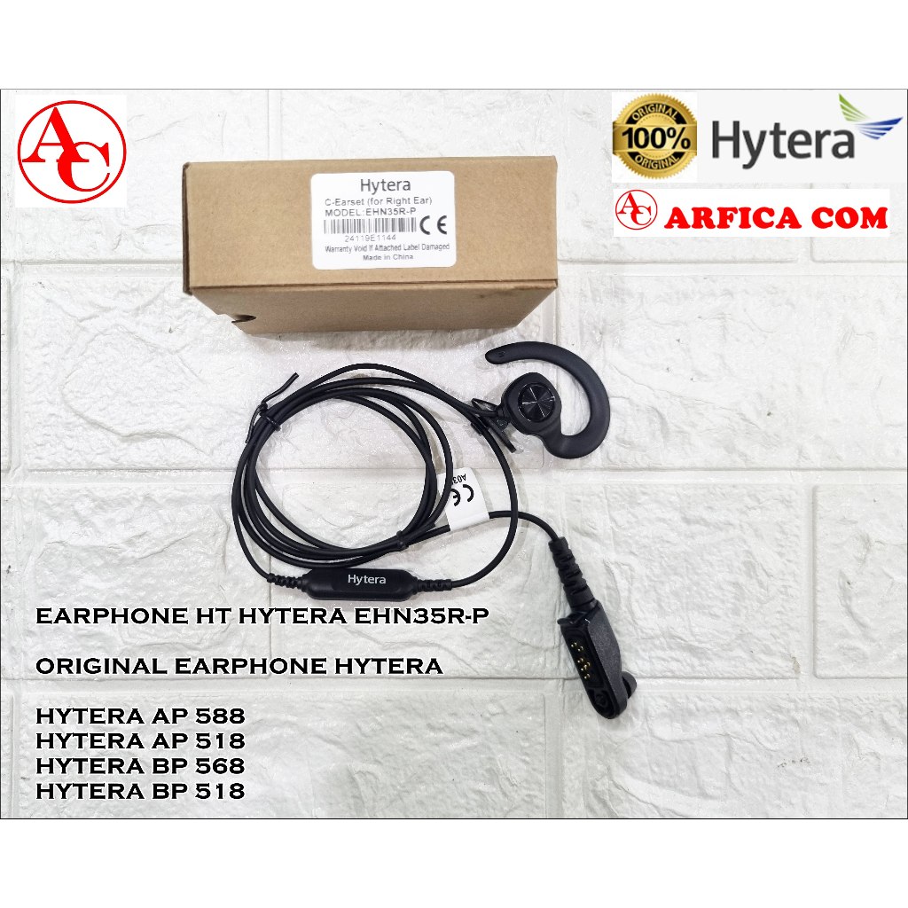 EARPHONE HT HYTERA BP 568 BP 518 AP 588 AP 518 ORIGINAL EHN35R-P BP518 ORIGINAL 100%