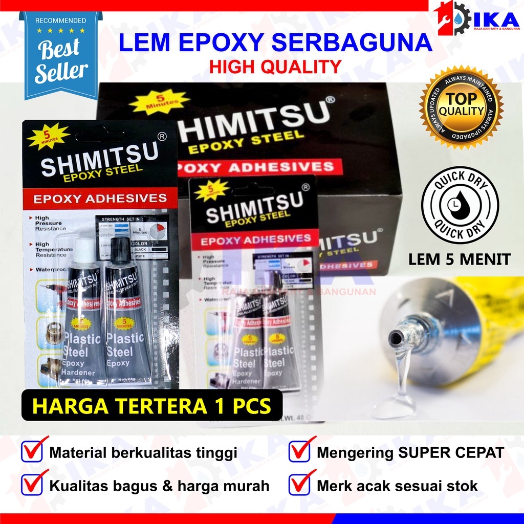 

SHIMITSU Lem Epoxy Lem Besi Shimitsu - 48 Gram - LEM BESI 5 MENIT EPOXY ADHESIVES