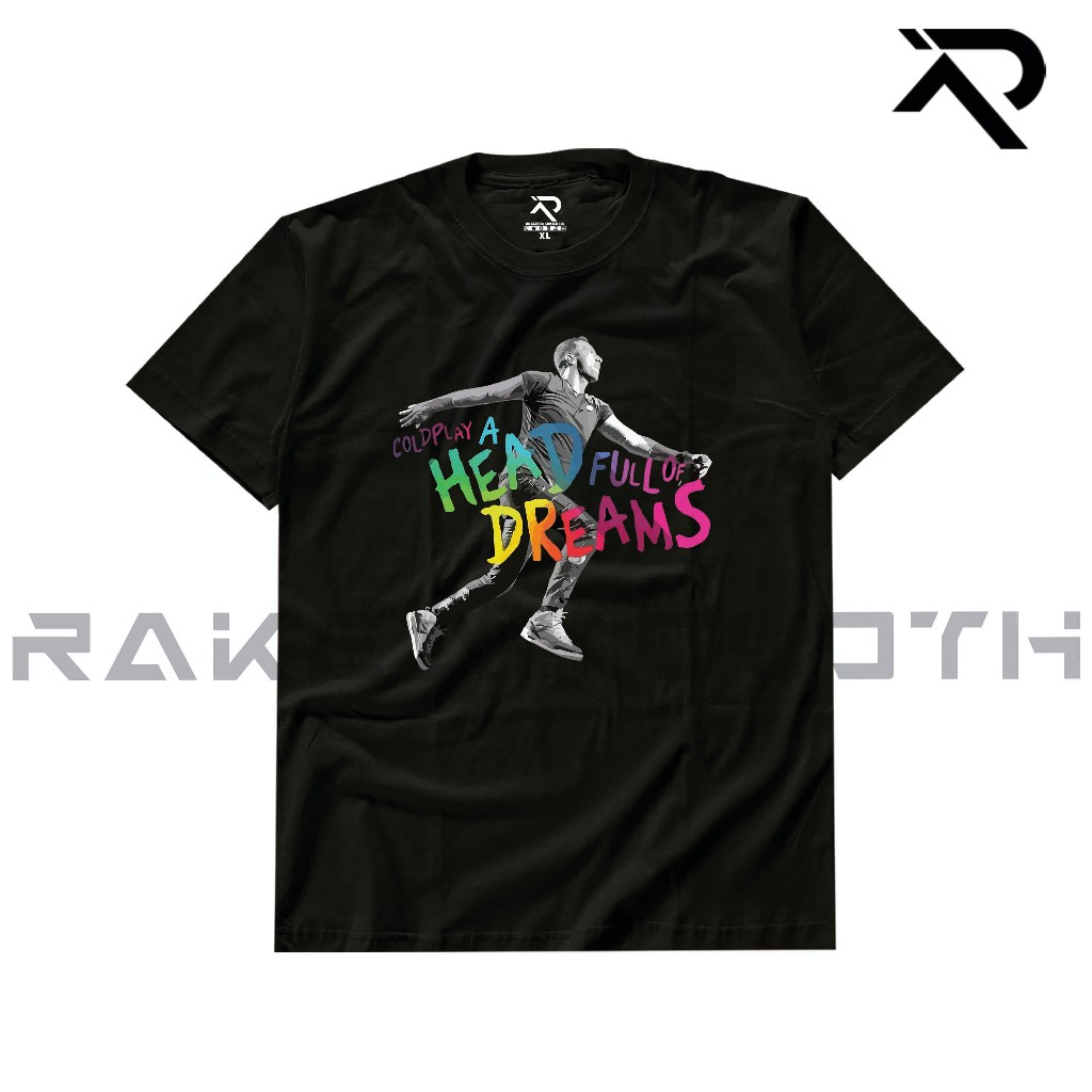 RKN Kaos Music Coldplay MUS-24 Unisex Combed 30s HITAM