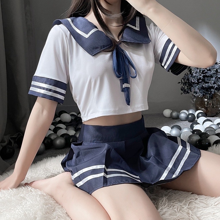 KODE E76J Lingerie WARNING KHUSUS YANG SUDAH BERSUAMI Costume Seragam Sekolah Pelajar Jepang Cosplay