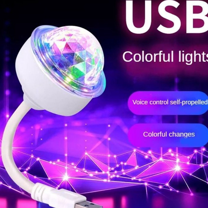 KI3 Lampu disco Mini USB lampu bola di lampu sensor suara lampu dj joget