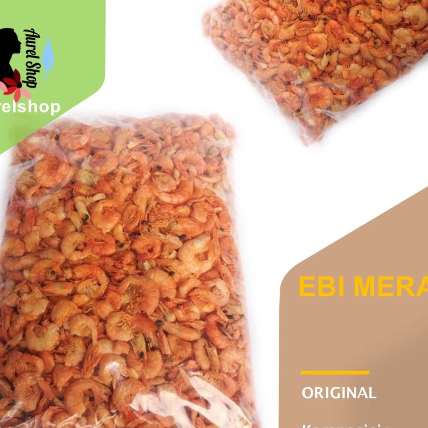 

KP8 Ebi Kulit Merah Udang Kering 25gr 5gr 1 kg ada kulit ekor dan kepala udang