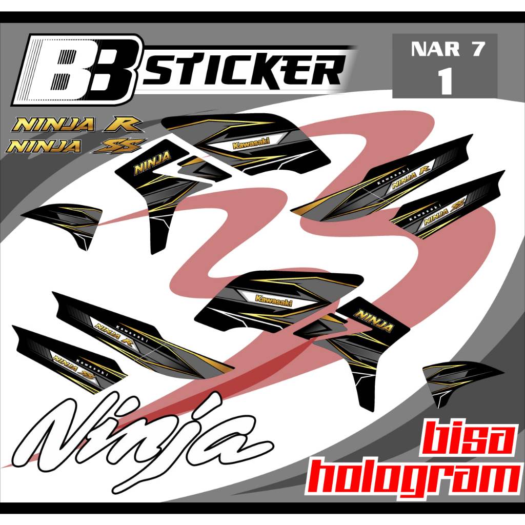 STRIPING PREMIUM Kawasaki Ninja R Ninja SS BISA HOLOGRAM List Sticker Variasi Nar 7