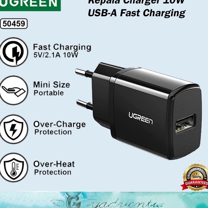 Ugreen Adaptor USB Kepala Charger 21A 1W Iphone 7 8 X XS Adapter Cas TC Samsung Oppo Vivo 5459 1 18 