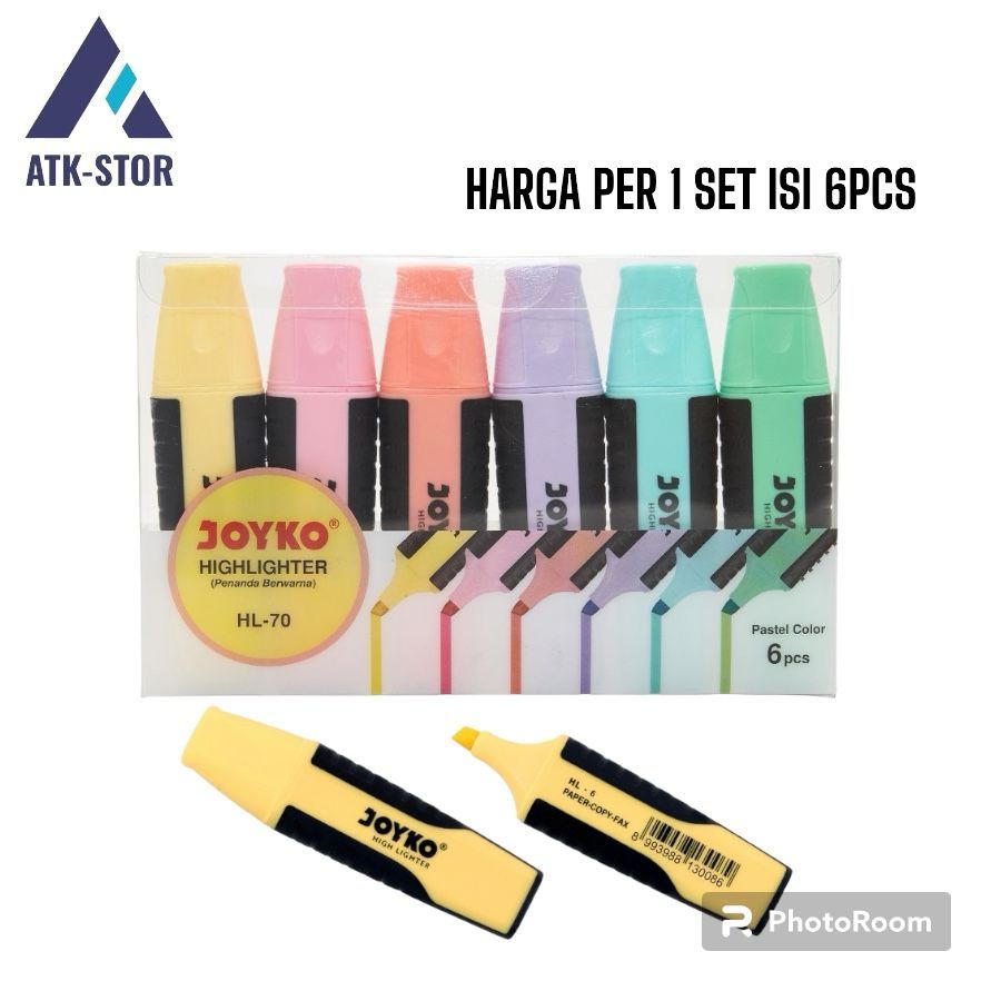 

Stabilo/Stabilo 1Set/Stabilo Pastel/Highlighter HL-70 Penanda Berwarna Pastel Color 1 Set isi 6Pcs