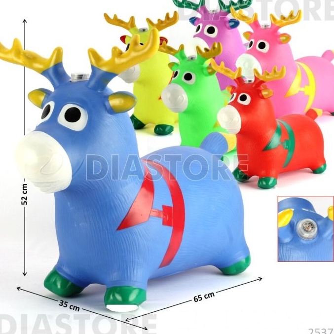 Mainan Jumping Animal Tunggangan Binatang Karet Sapi Kuda Unicorn Rusa Pegasus ART Z4H7