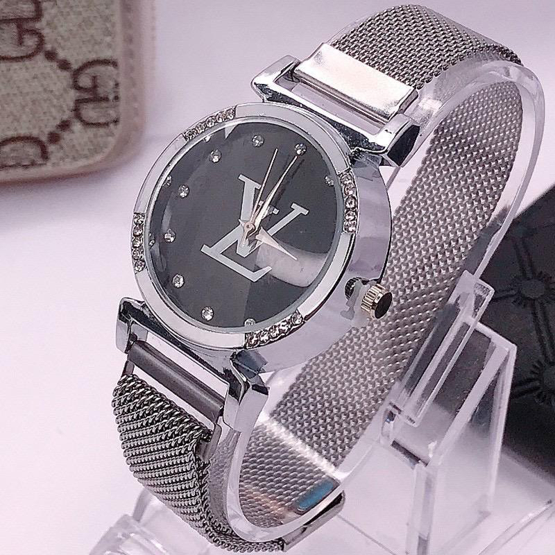 RECOMMENDED Jam Tangan Wanita Rantai Magnet LV Permata Murah Korea Fashion 2025