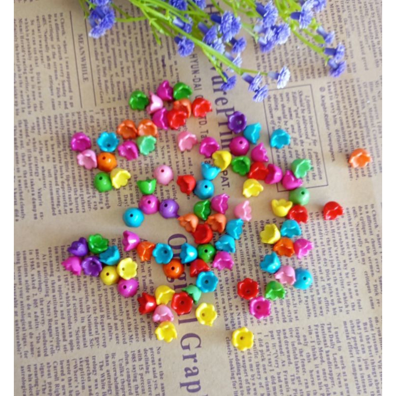 Manik lely kecil/akrilik bulat glitter Manik Mote Warna Mangkok Akrilik Kecil Bahan Gelang