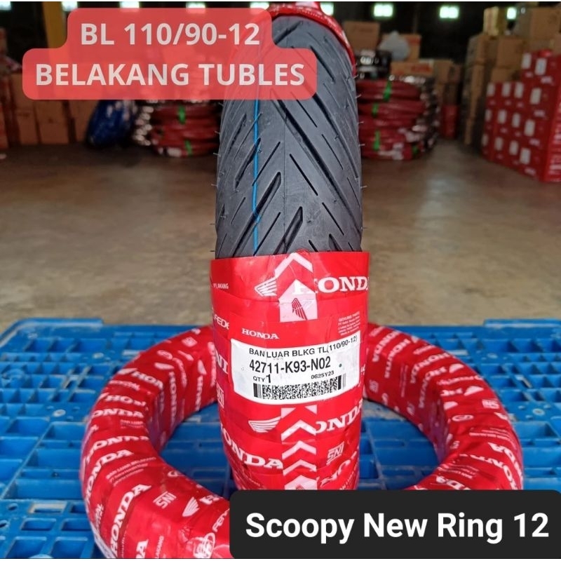 BAN AHM 110/90 12 Tubeless Untuk Ban Belakang Motor Honda Scoopy New Ring 12 Scoopy Donat ORI HONDA Free Pentil