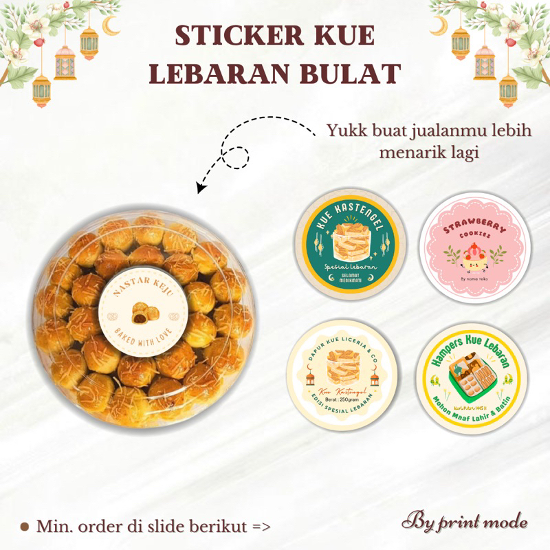 

LABEL STICKER KUE TOPLES LEBARAN TERBARU idul fitri 2024