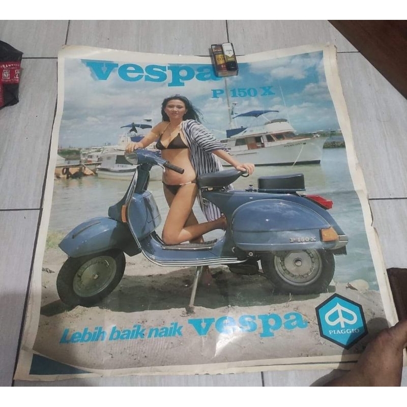 poster iklan vespa original Danmotor ukuran 70x65
