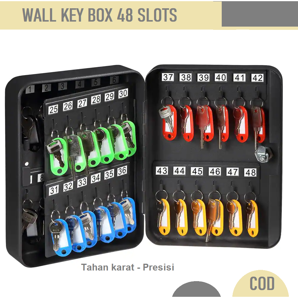 Wall Key Box Zehn dengan kode/tempat penyimpanan kunci dinding kotak kunci 48 kunci kombinasi angka