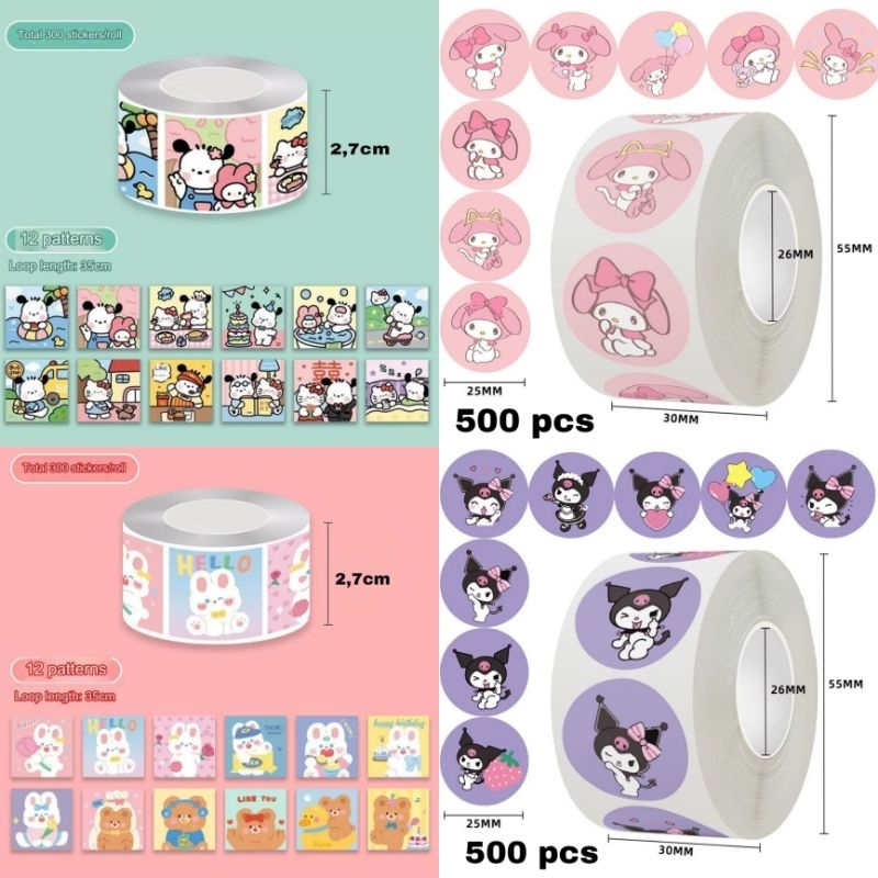 

STIKER ROLL MOTIF SANRIO (KUROMI, MELODY, CINNAMOROLL) LOTSO, BEAR