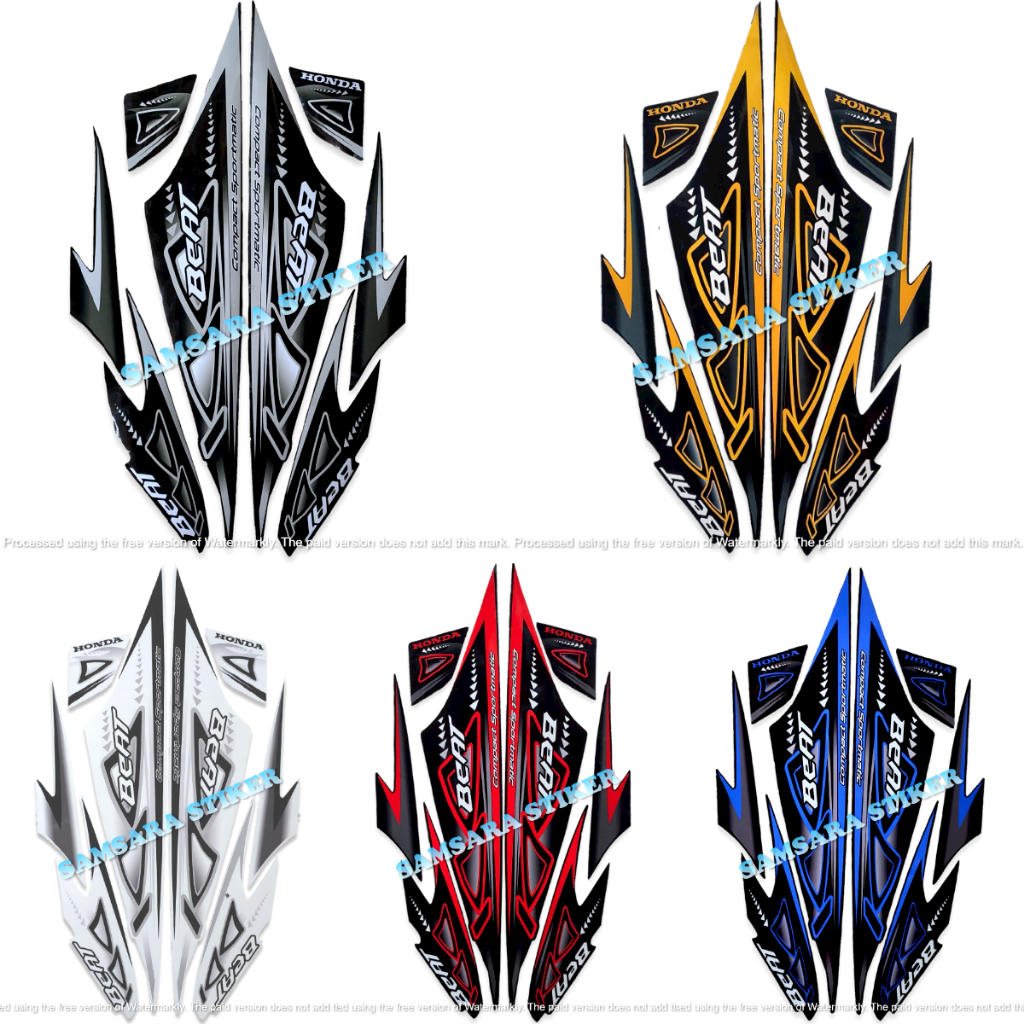 STICKER STRIPING MOTOR HONDA BEAT KARBU VARIASI STANDAR FULL SET