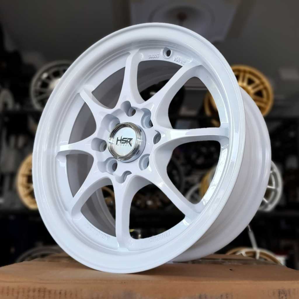 Velg pelek mobil Ring 15 HSR HIROSHIMA velg mobil Warna Putih lubang 4