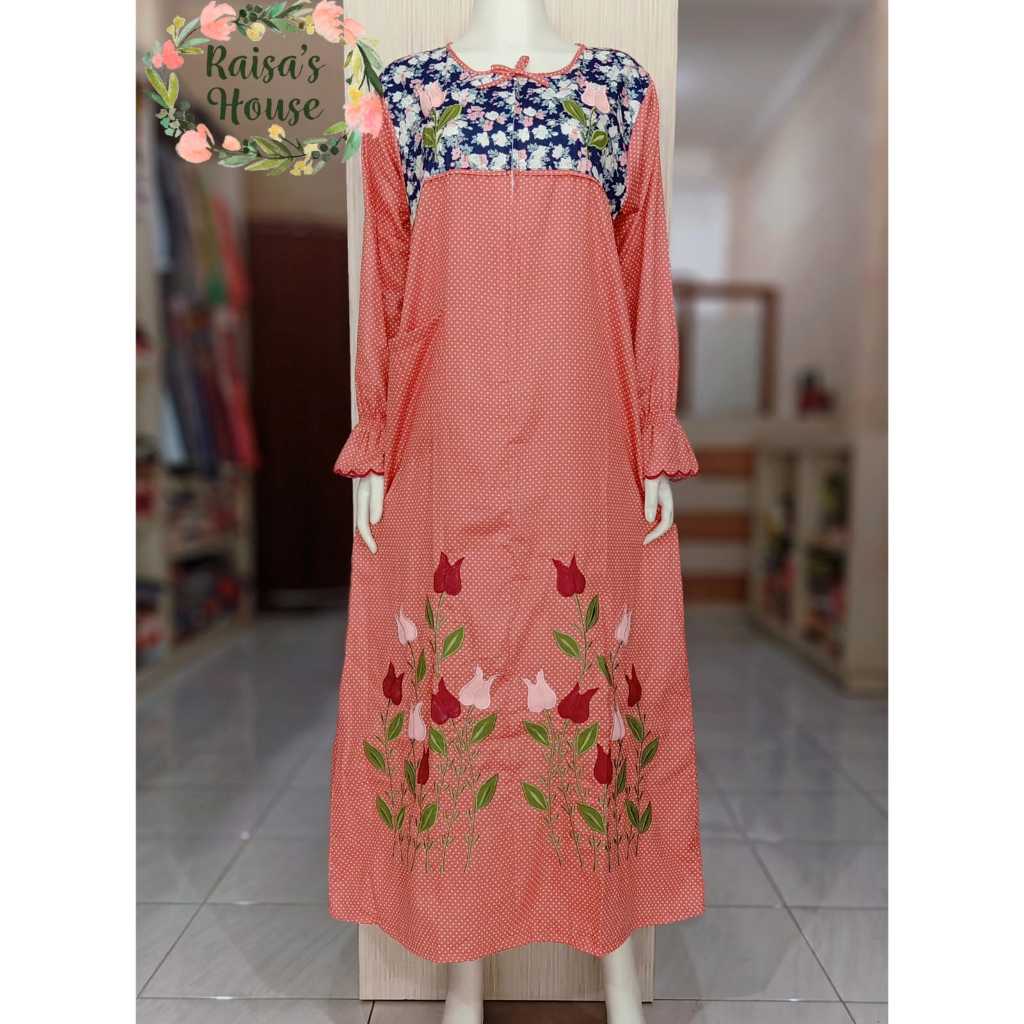 DASTER LONGDRESS BORDIR KHAS MALANG - LENGAN PANJANG