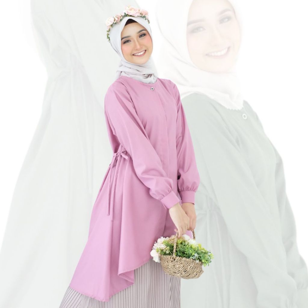 SUKAHIJAB-AlulaTunik Wanita Terbaru 2025 Polos Jumbo Katun Toyobo Premium Blouse Remaja Kekinian