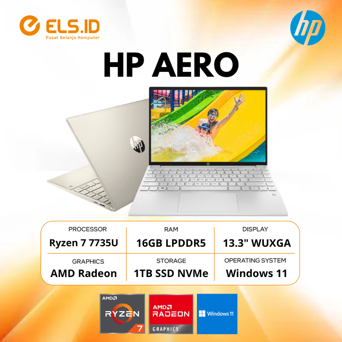 HP Aero 13 AMD Ryzen 7-7735U 16GB SSD 1TB 13" WUXGA W11+OHS