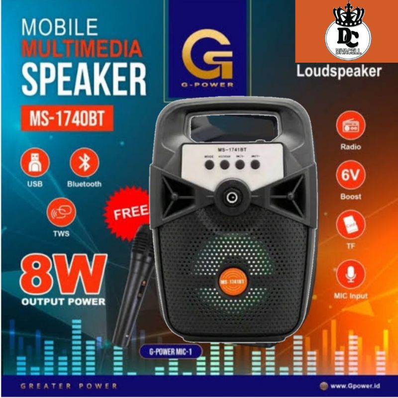 SPEAKER G-POWER MS-1740BT FREE MIC BEST SELLER