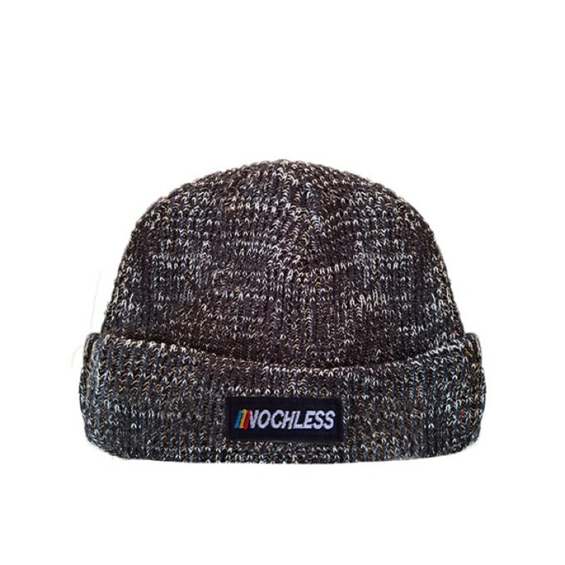 NOCHLESS-BEANIE HAT BLACK TWOTONE| topi kupluk beanie hat topi pria wanita dewasa