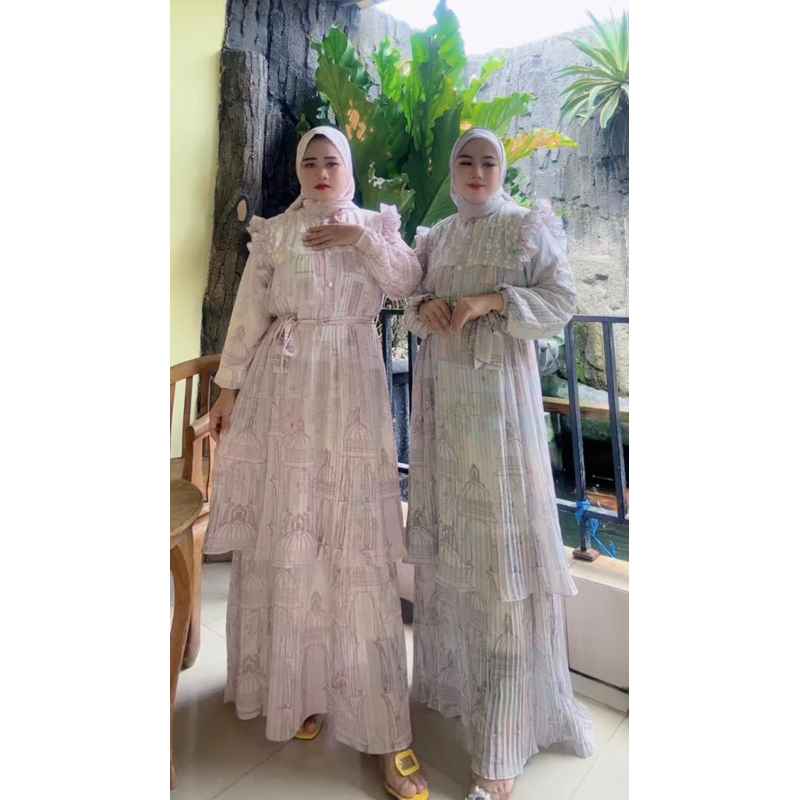 Queen set hijab gamis set hijab Lebaran gamis pesta kondangan gamis Lebaran 2024