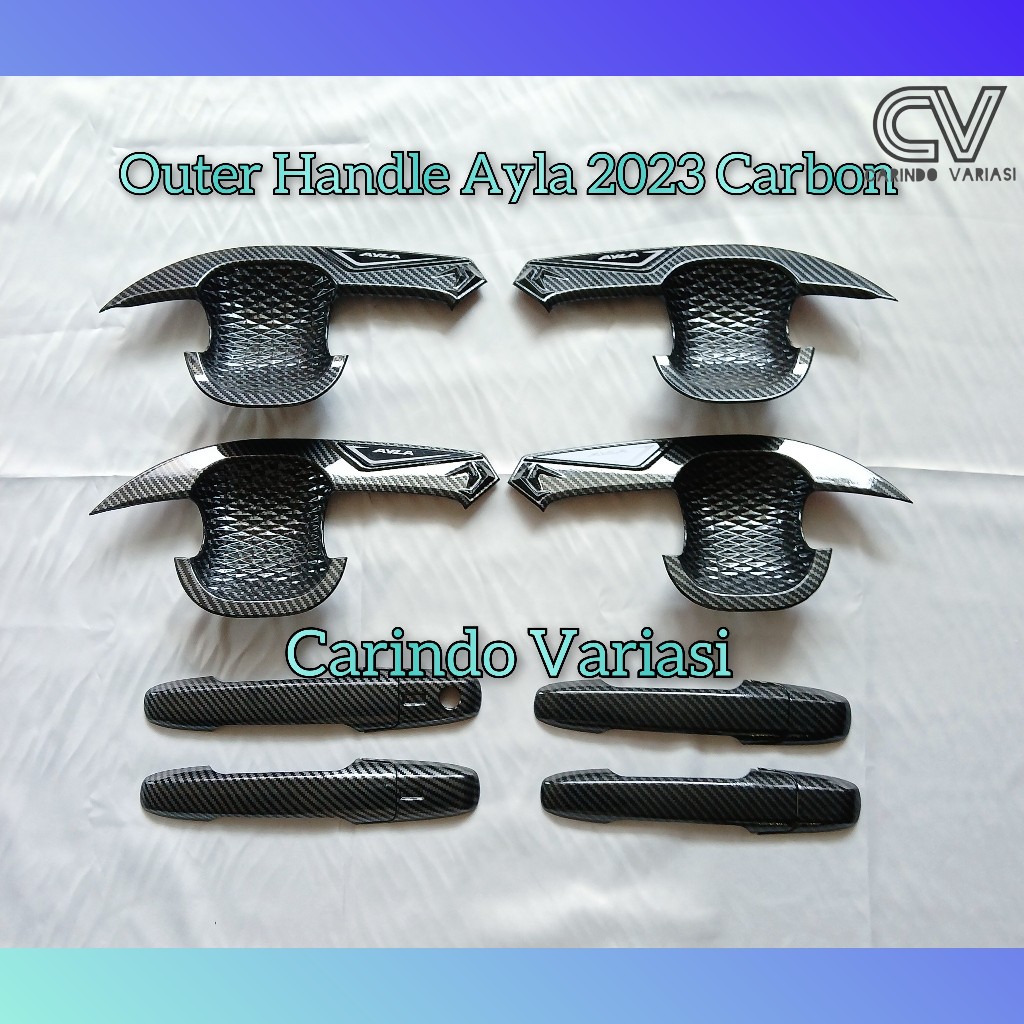 Outer Pintu Cover Handle Mobil Ayla 2023 Carbon