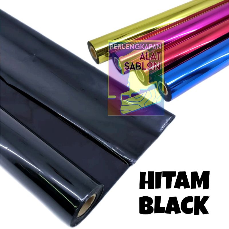 

PLASTIK KERTAS FOIL SABLON BLACK HITAM 64CMX5M